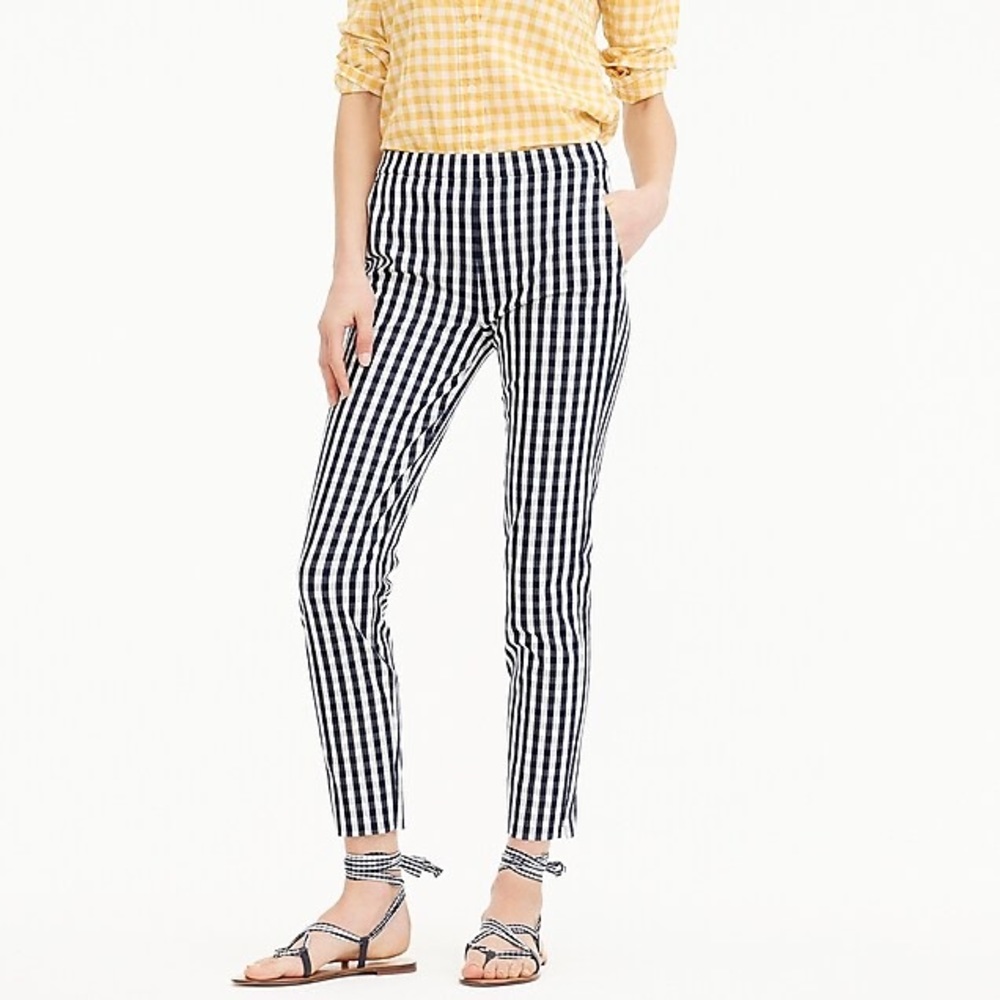 J.Crew Martie Pant in Bi-stretch Gingham